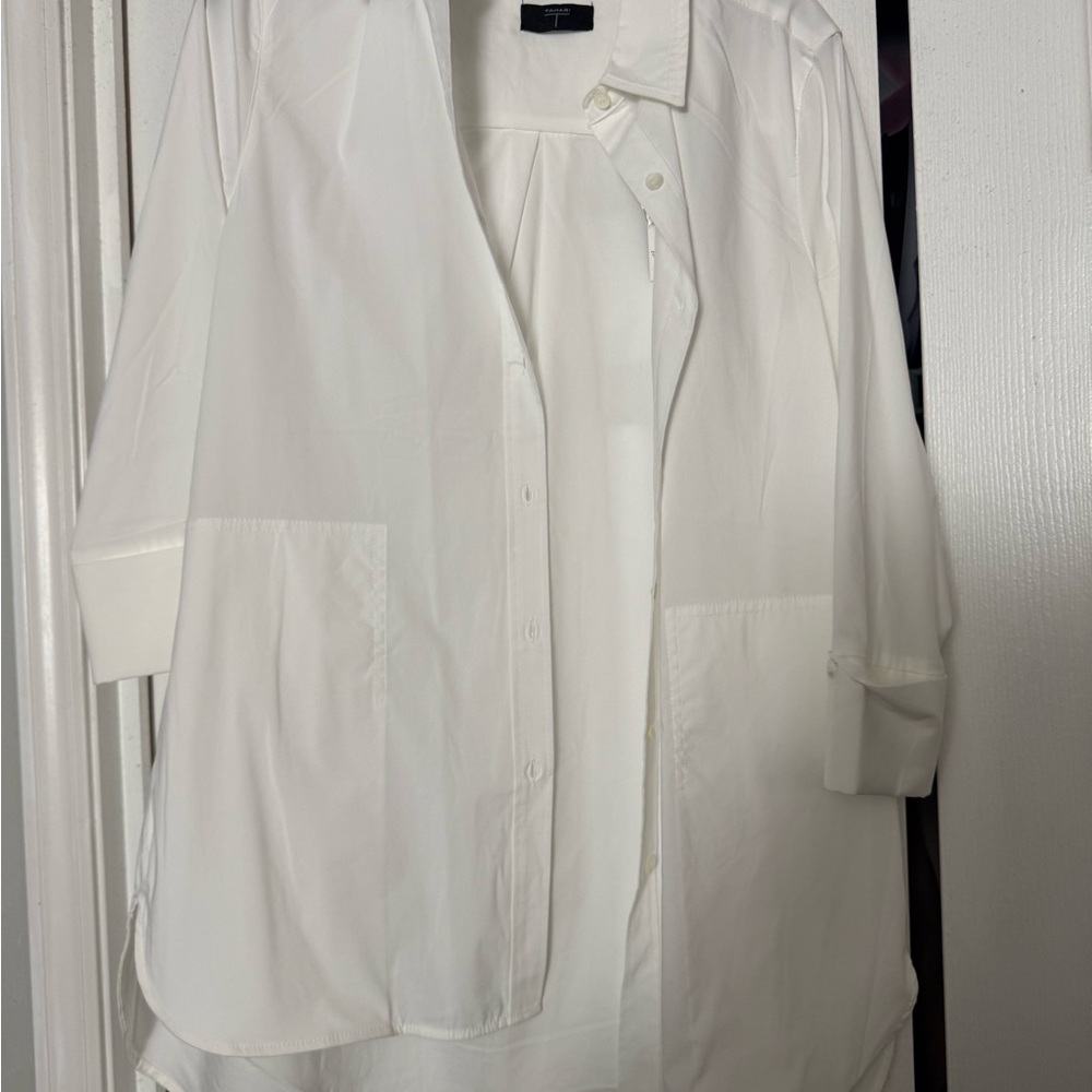 Tahari White Casual Button Down Shirt